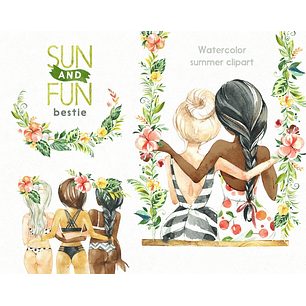 Kit Digital Amigas Sol e Diversão