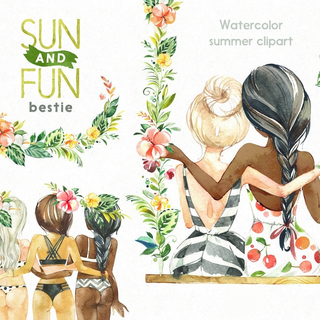 Kit Digital Amigas Sol e Diversão 1