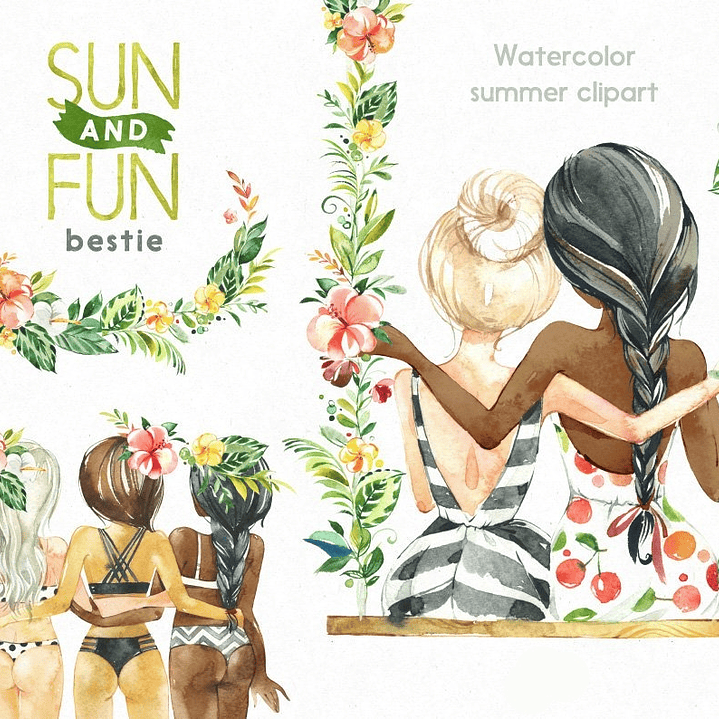 Kit Digital Amigas Sol e Diversão 1