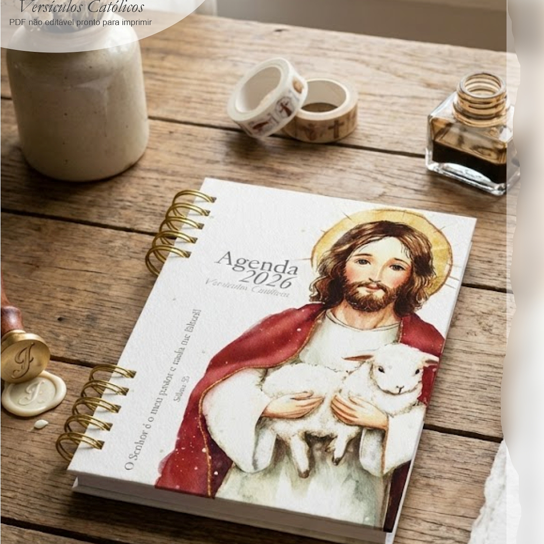 Arquivo Combo Agenda 2026 Versículos Católicos + 16 Capas  2