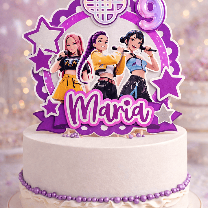 Arquivo Topo de Bolo Guerreiras do Kpop  1