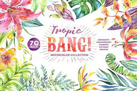 Kit Digital Flores Tropicais 