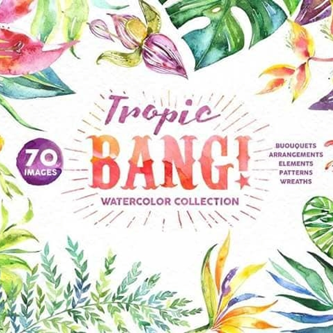 Kit Digital Flores Tropicais  1