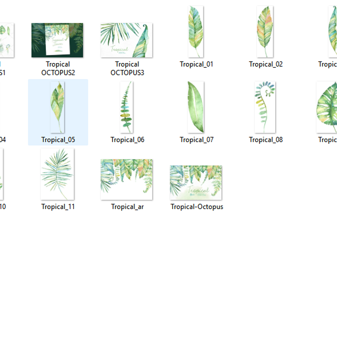 Kit Digital Folhas Tropical  2