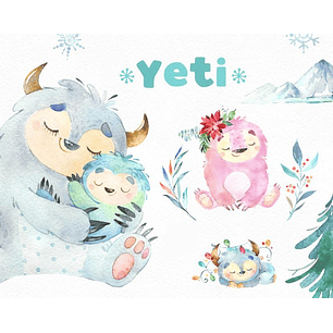 Kit Digital Animal Fofinho Yeti