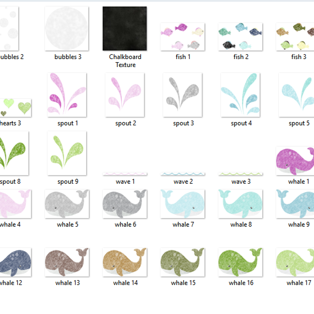 Kit Digital Baleias Coloridas  2