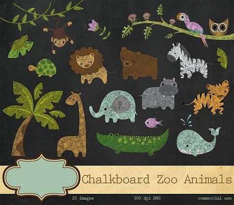 Kit Digital Animais Safari