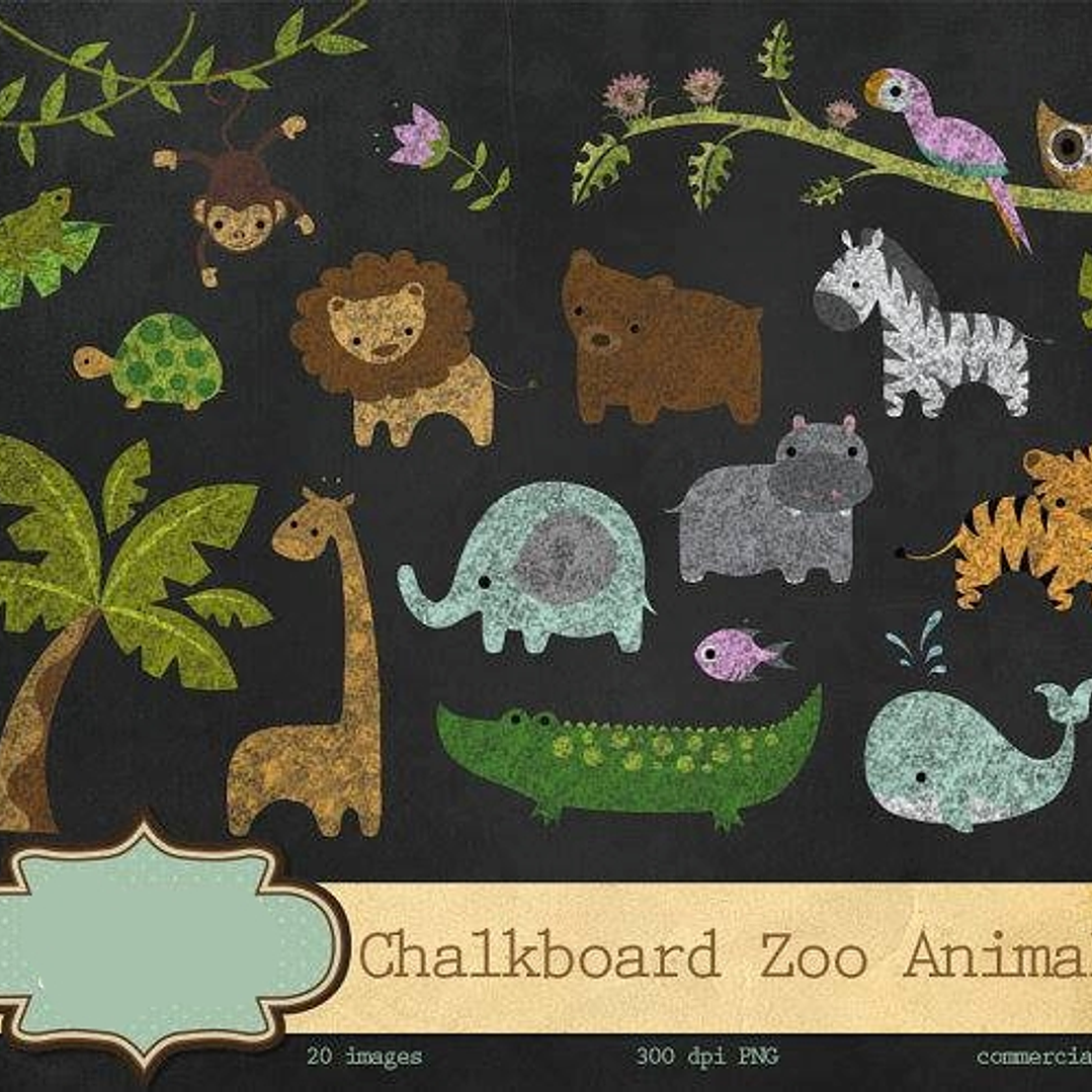 Kit Digital Animais Safari 1