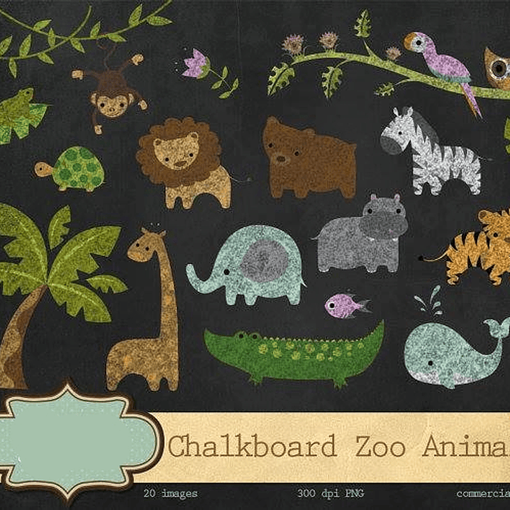 Kit Digital Animais Safari 1