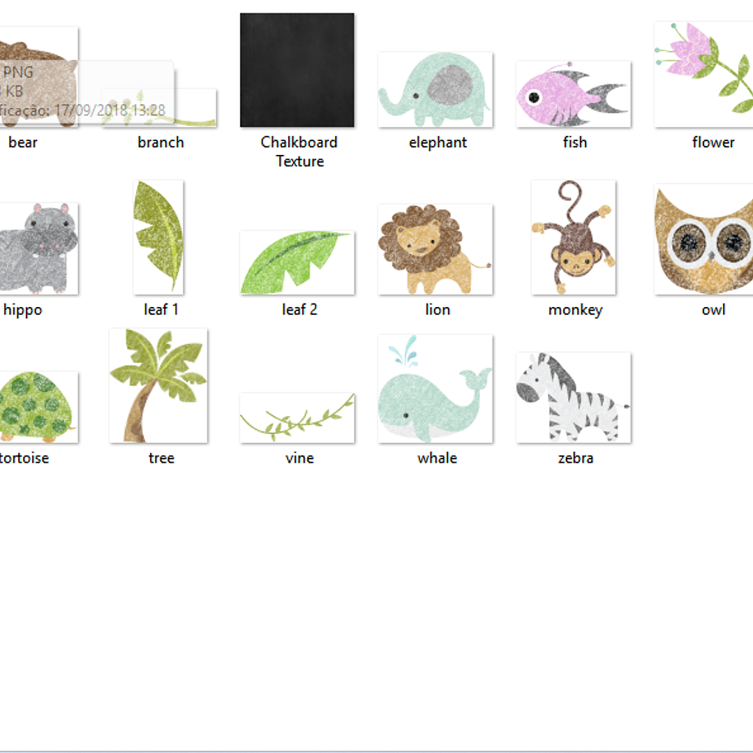 Kit Digital Animais Safari 2