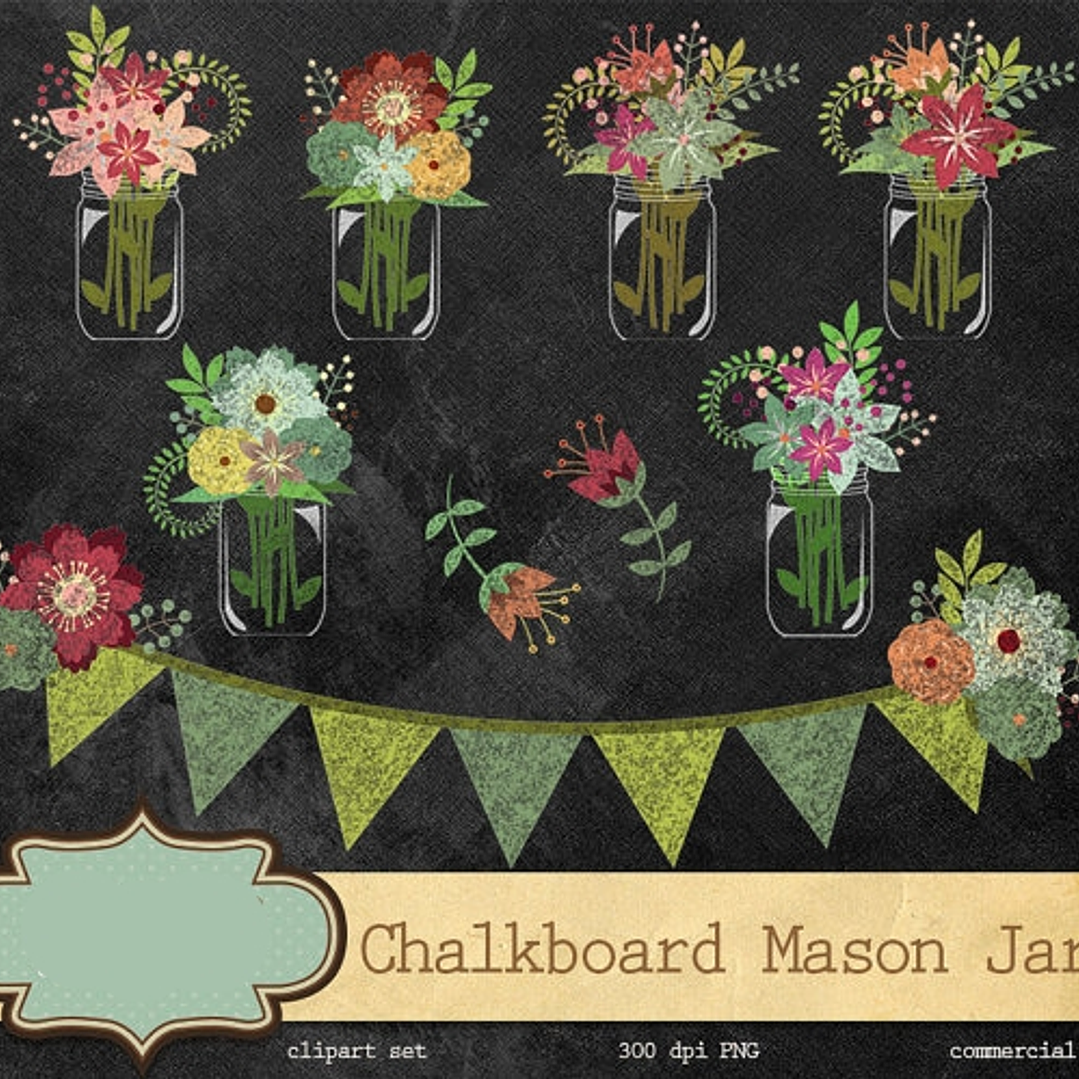 Kit Digital Jarros de Flores  1