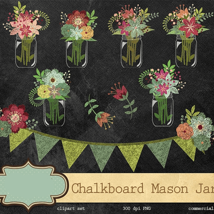 Kit Digital Jarros de Flores  1