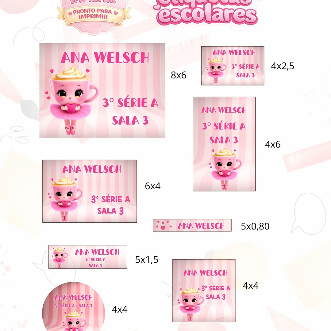 Arquivo Etiqueta Escolar Ballerina Cappucina  1