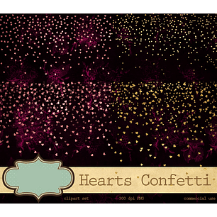 Kit Digital Confetes Coração 