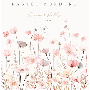 Kit Digital Floral Aquarela 