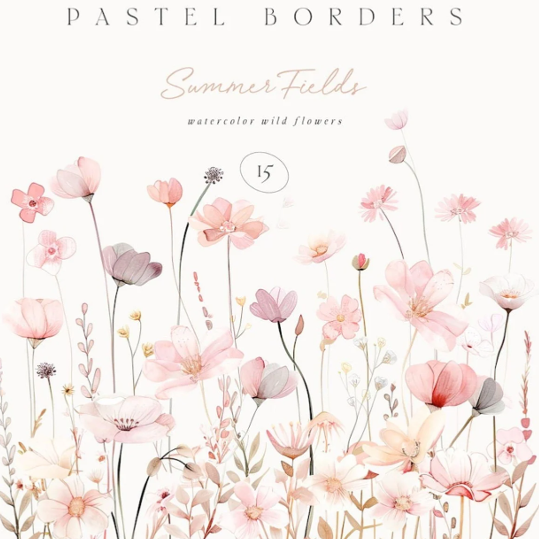 Kit Digital Floral Aquarela  1