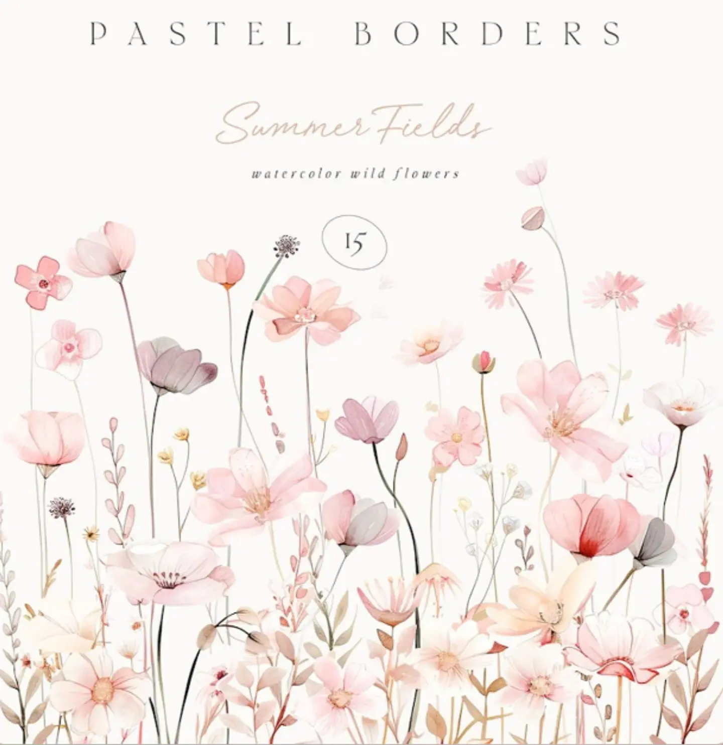 Kit Digital Floral Aquarela  1