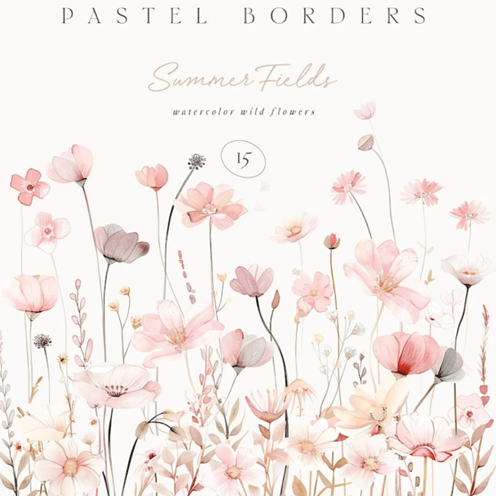 Kit Digital Floral Aquarela  1