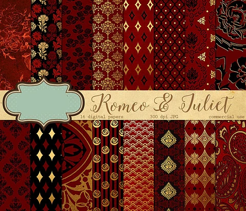 Kit Digital Papeis Vermelhos 