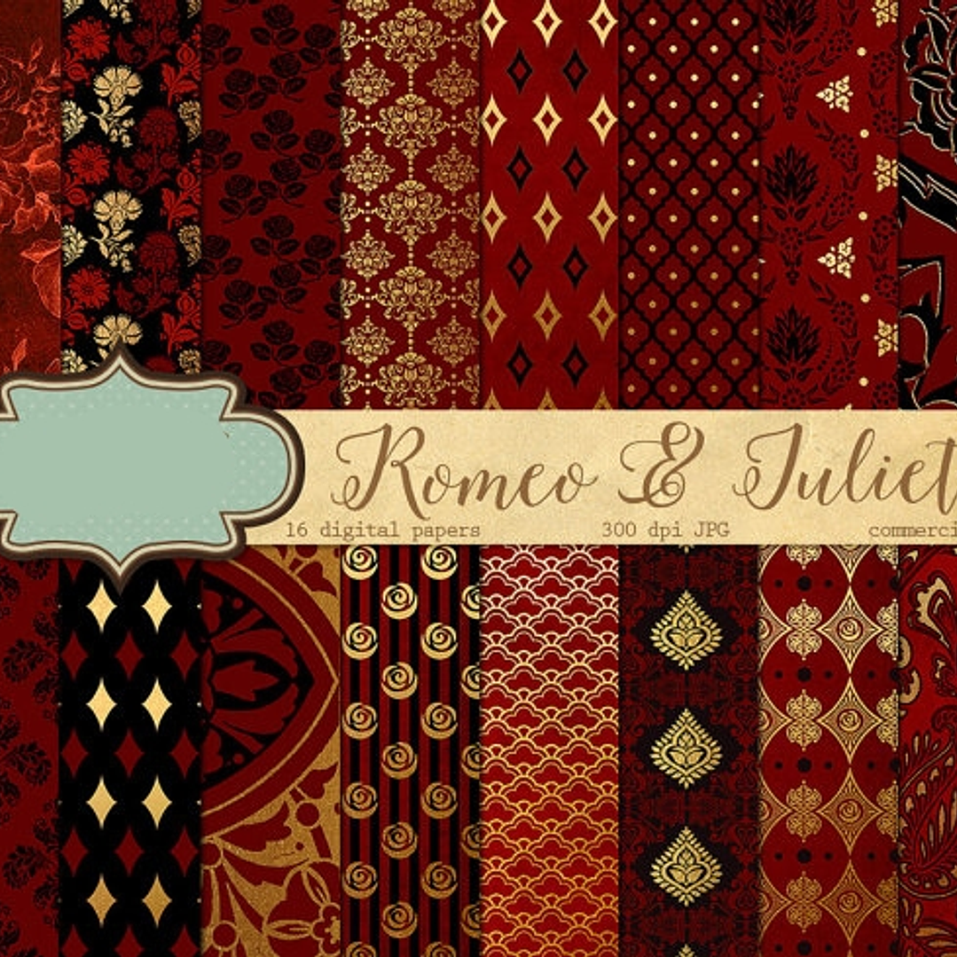 Kit Digital Papeis Vermelhos  1