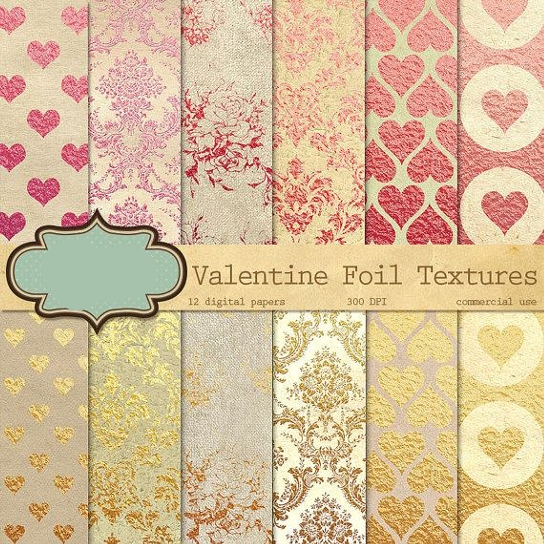 Kit Digital Papeis Romanticos  1