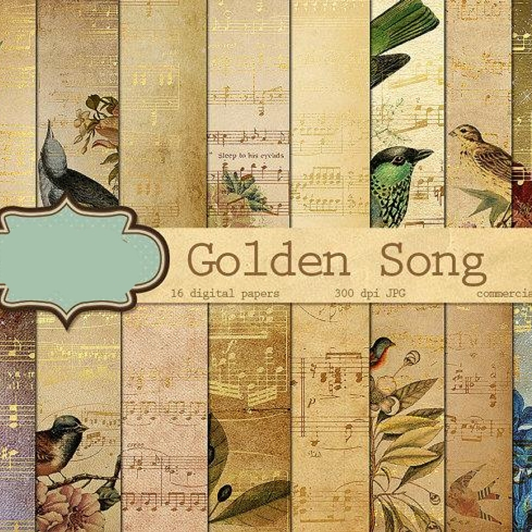Kit Digital Papeis Cançao de Ouro  1