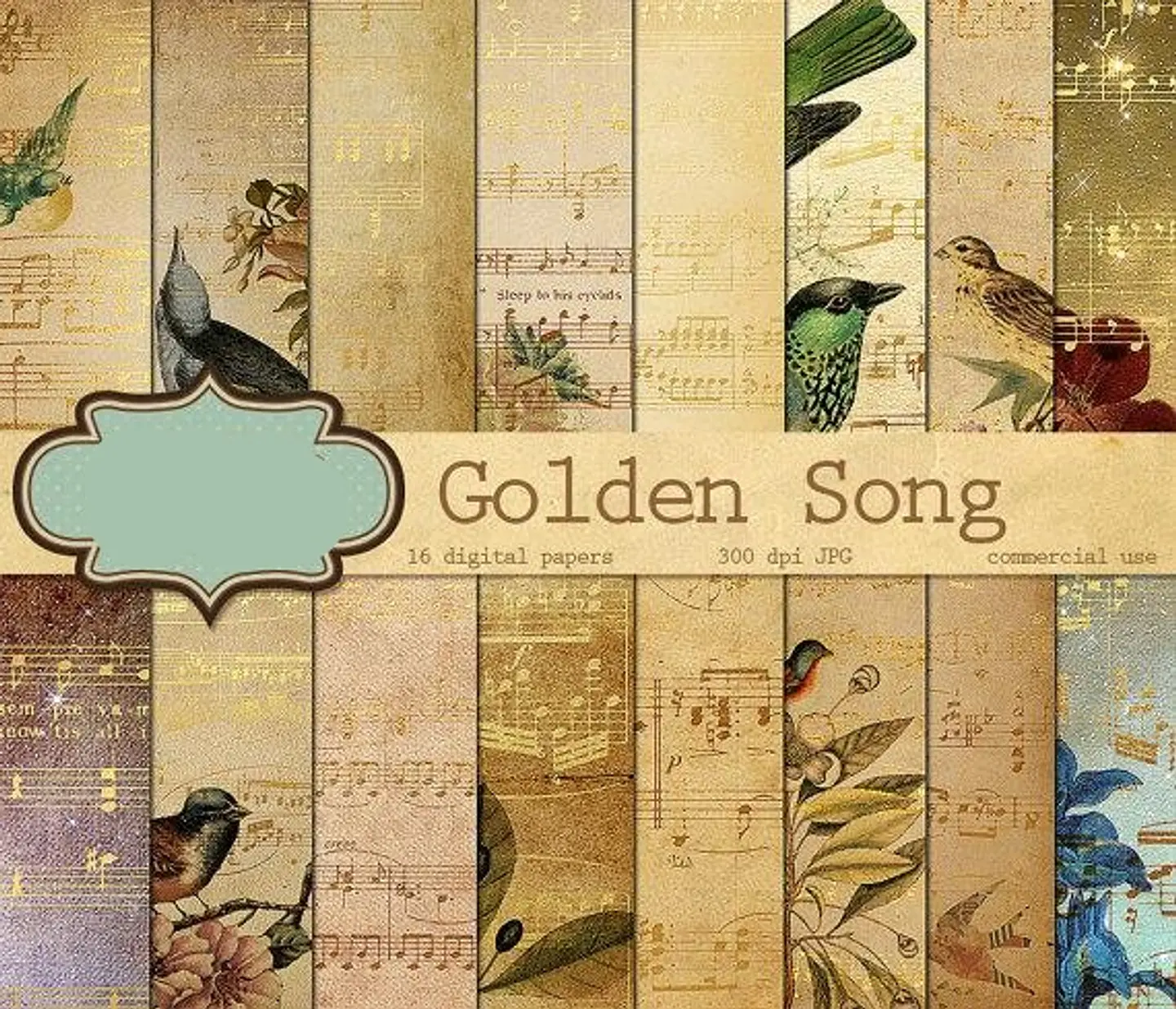 Kit Digital Papeis Cançao de Ouro  1