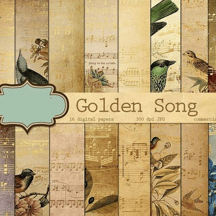 Kit Digital Papeis Cançao de Ouro  1
