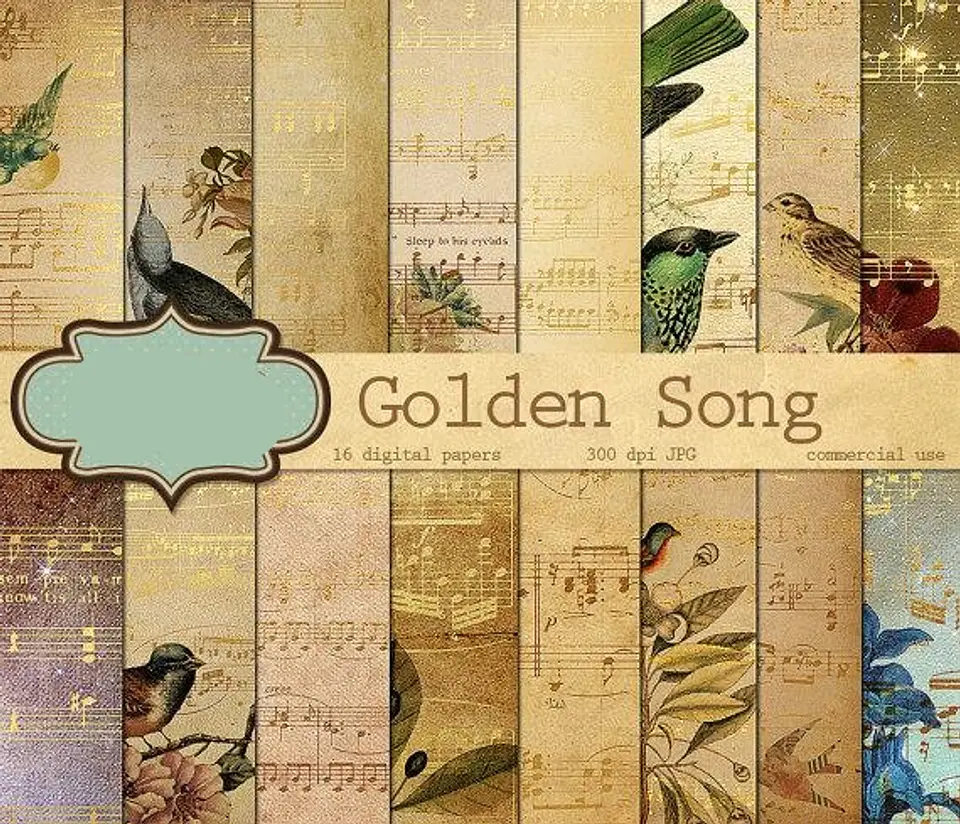 Kit Digital Papeis Cançao de Ouro  1