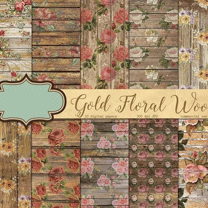 Kit Digital Papeis Floral  1