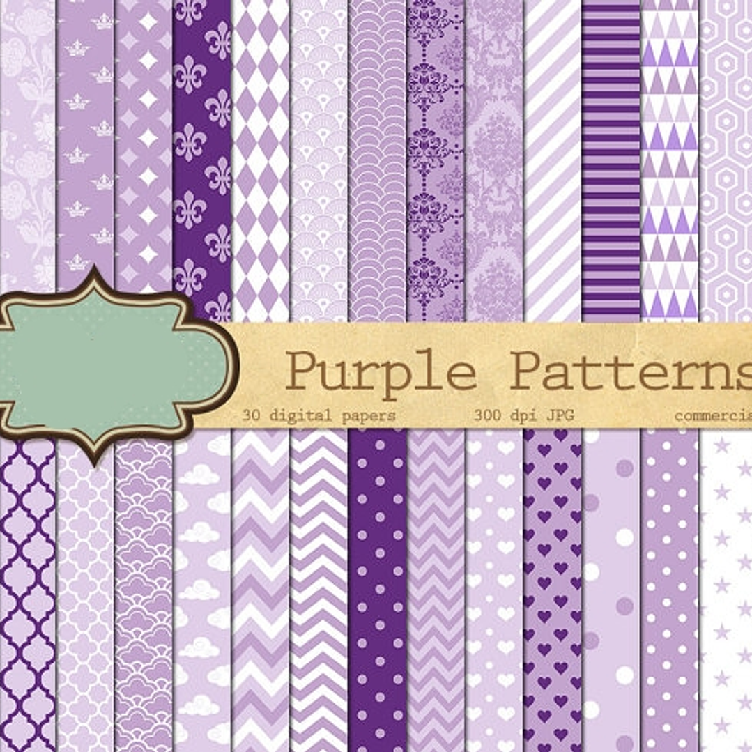 Kit Digital Papeis Lilas  1