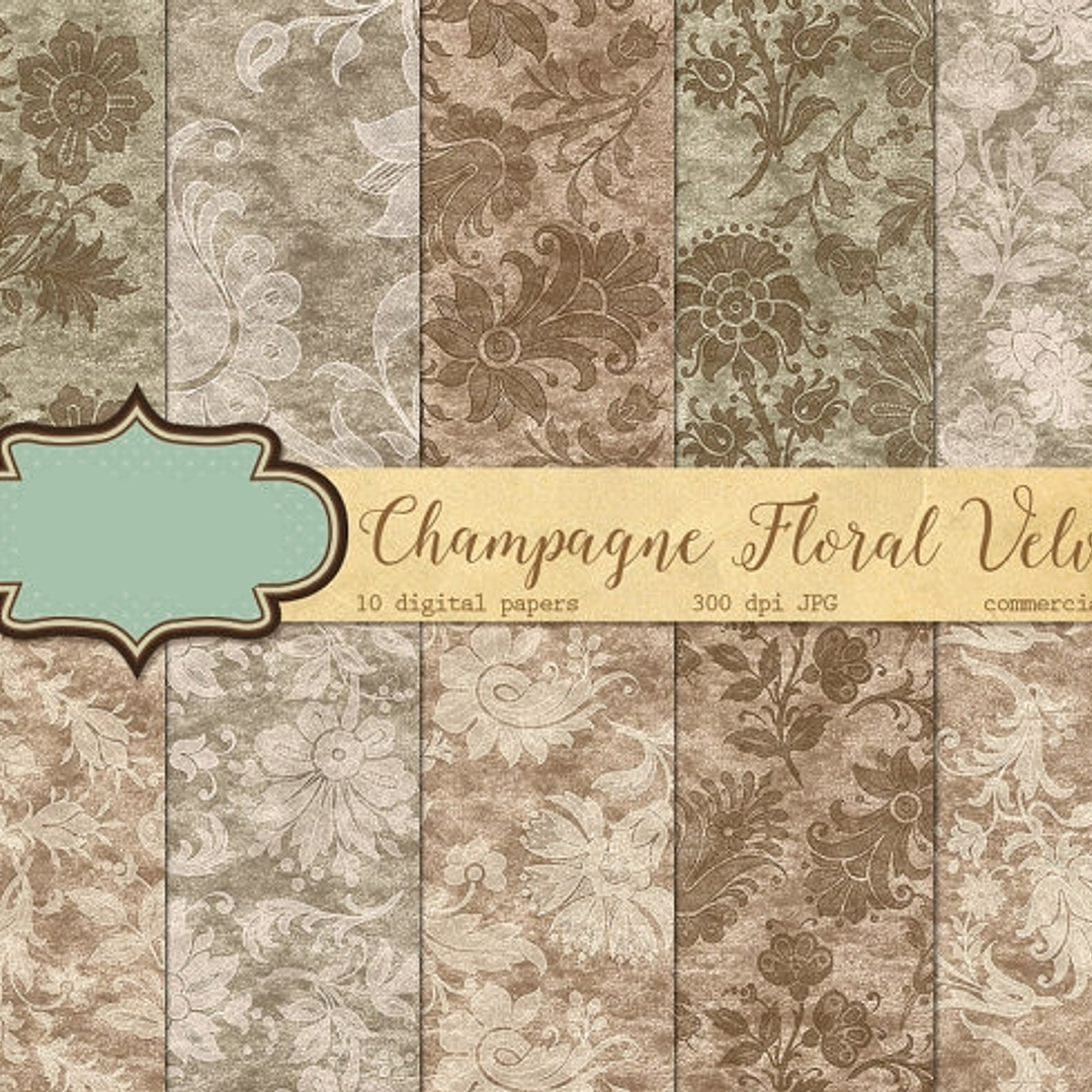 Kit Digital Papeis Flores  1