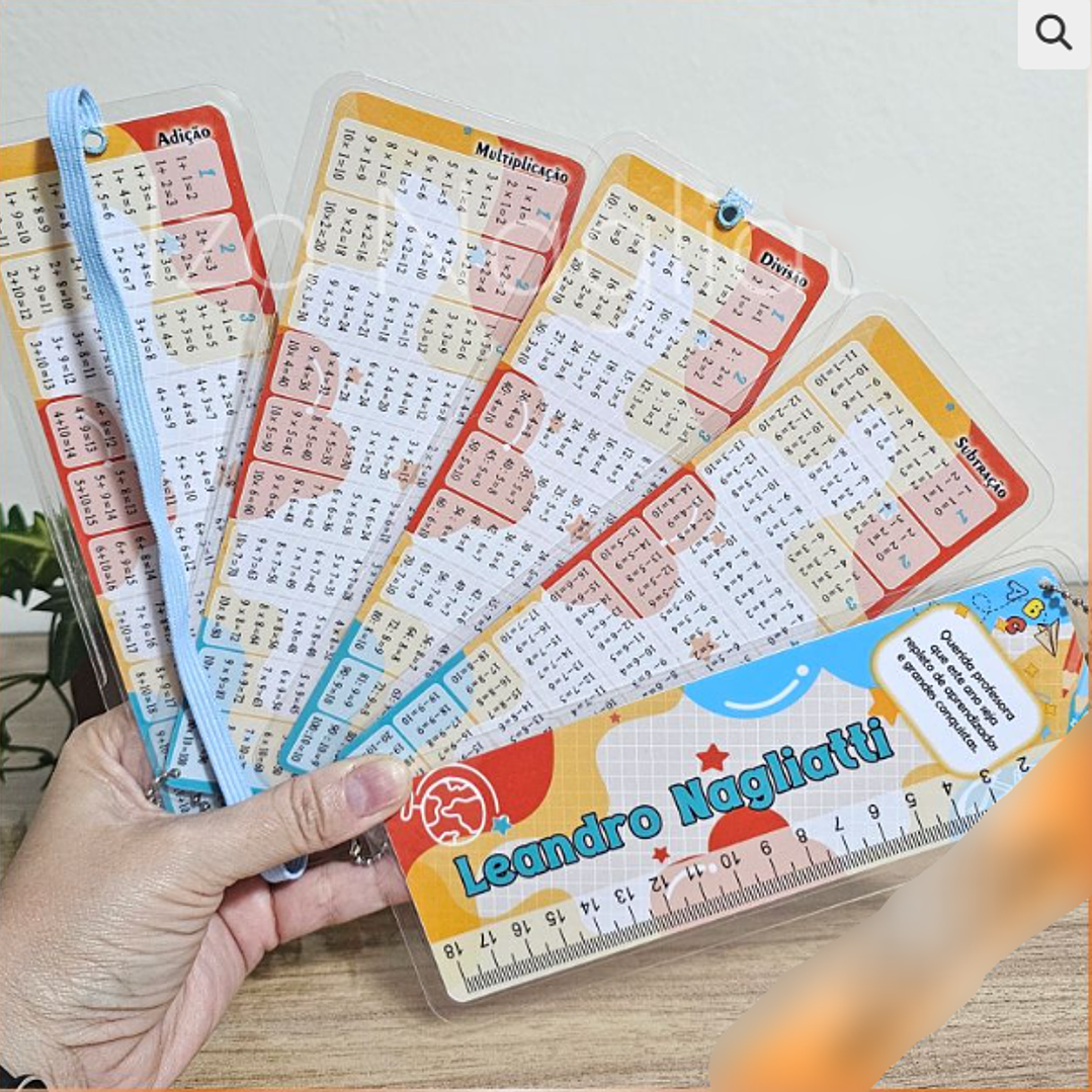 Arquivo Escolar Tabuada 4 Operações + Régua 9 Meninos  2