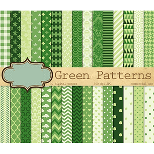 Kit Digital Papeis Verde 