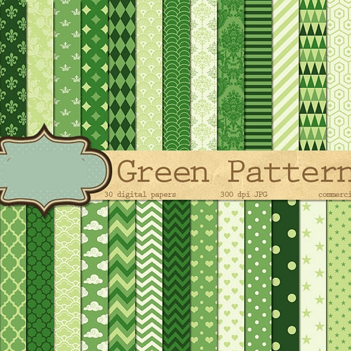 Kit Digital Papeis Verde  1