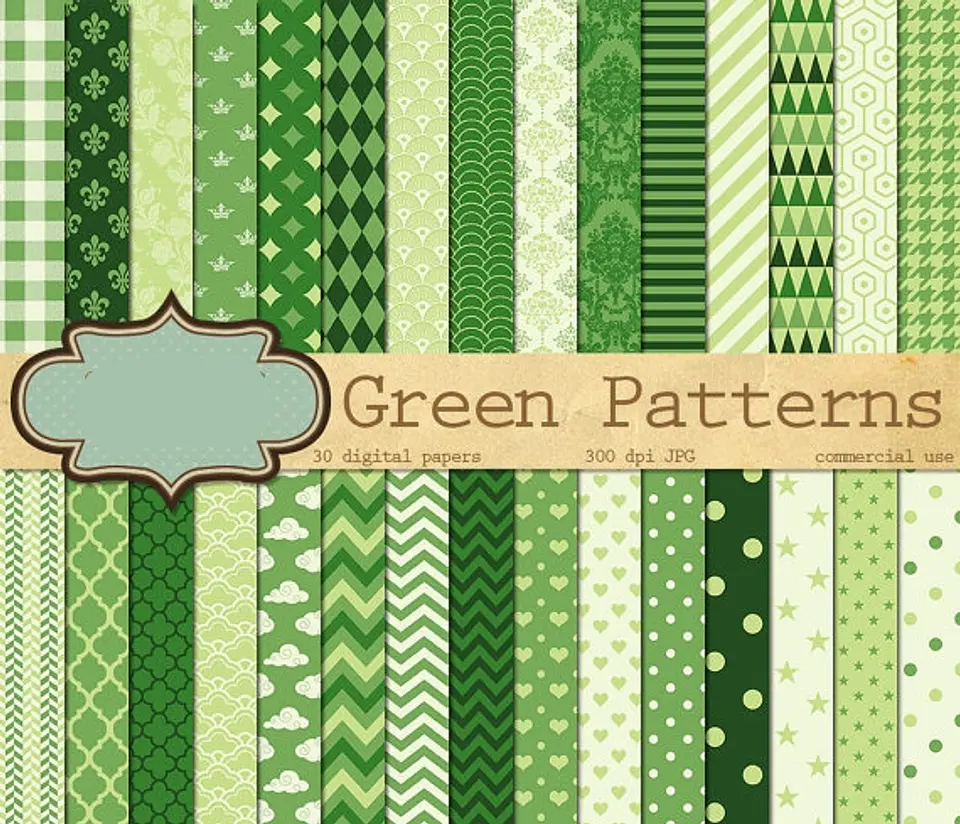 Kit Digital Papeis Verde  1