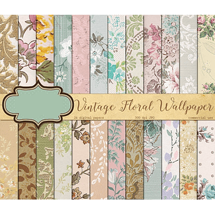 Kit Digital Papeis Floridos 