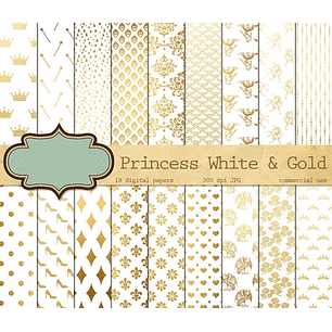 Kit Digital Papeis Princesa Branca