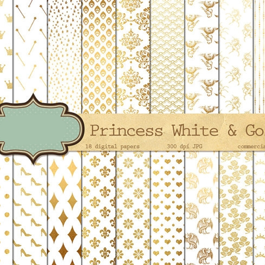 Kit Digital Papeis Princesa Branca 1