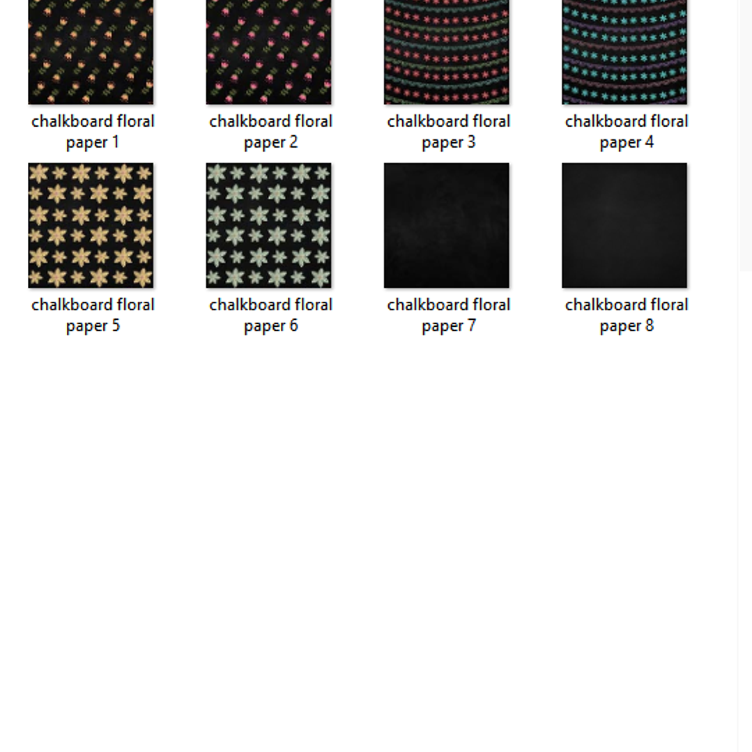 Kit Digital Papeis Negros Floral   2