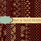 Kit Digital Papeis Vermelho Gold - Thumbnail 1