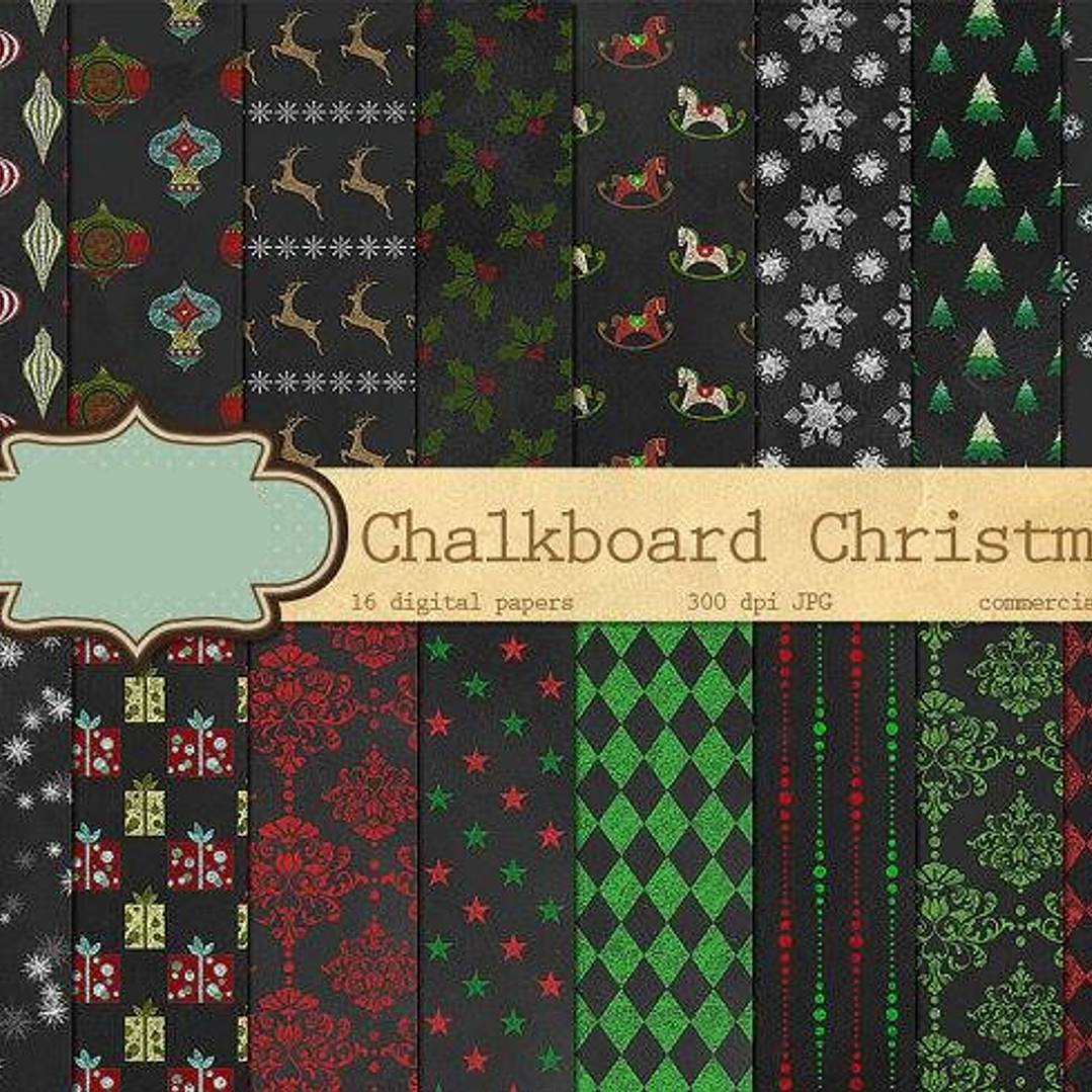 Kit Diital Papeis Natal  1