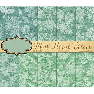 Kit Digital Papeis Verde Floral 