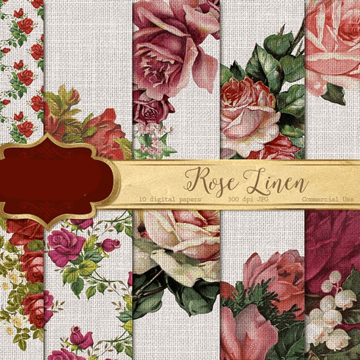 Kit Digital Papeis Molduras Rosas 1