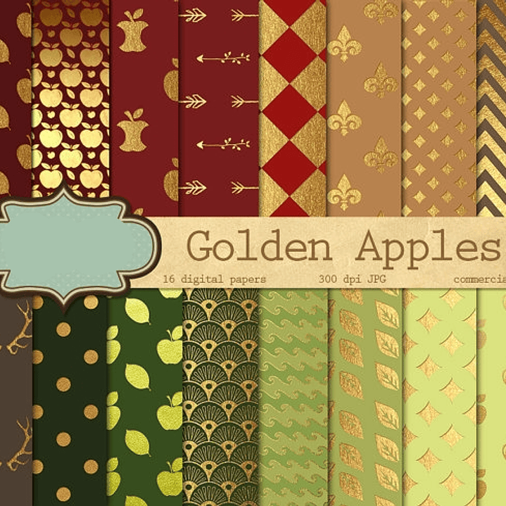 Kit Digital Papeis Dourados Coloridos  1