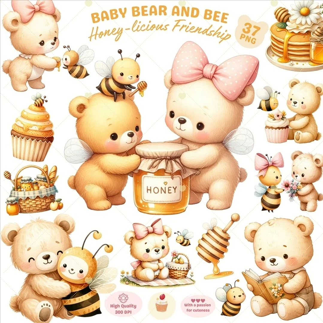 Kit Digital Ursinhos e Abelhas  1