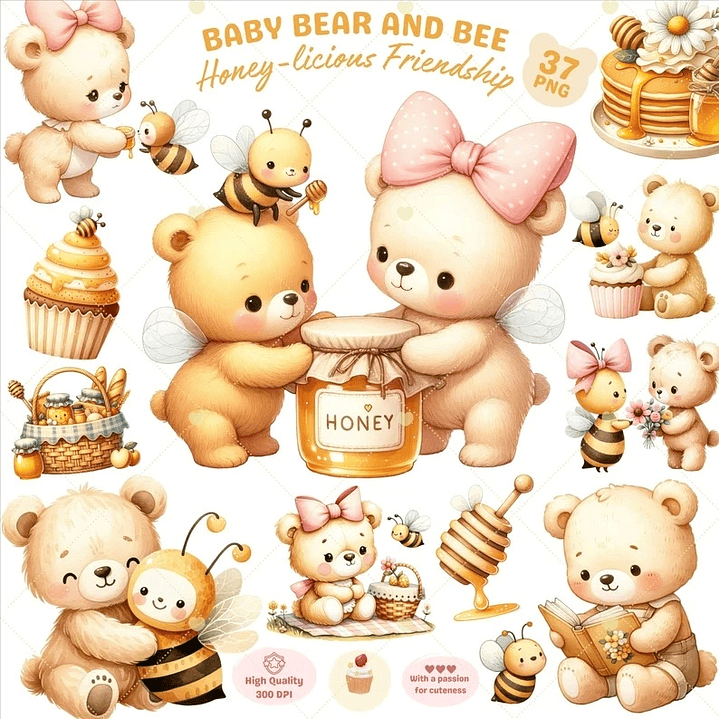 Kit Digital Ursinhos e Abelhas  1