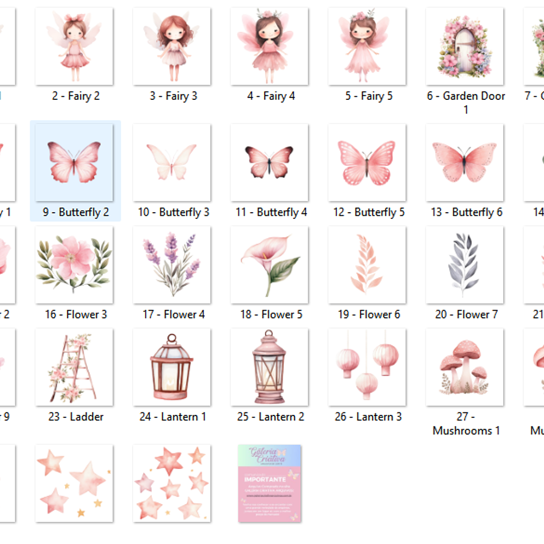 Kit Digital Fadinhas Rosa Aquarela  2