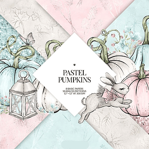 Kit Digital Papeis Aboboras em Tons Pastel 