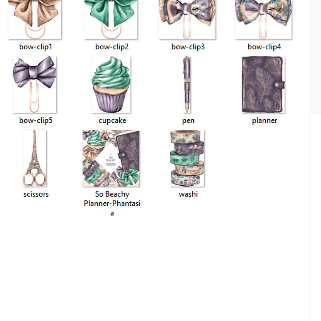 Kit Digital Acessorios Laços Agenda  2